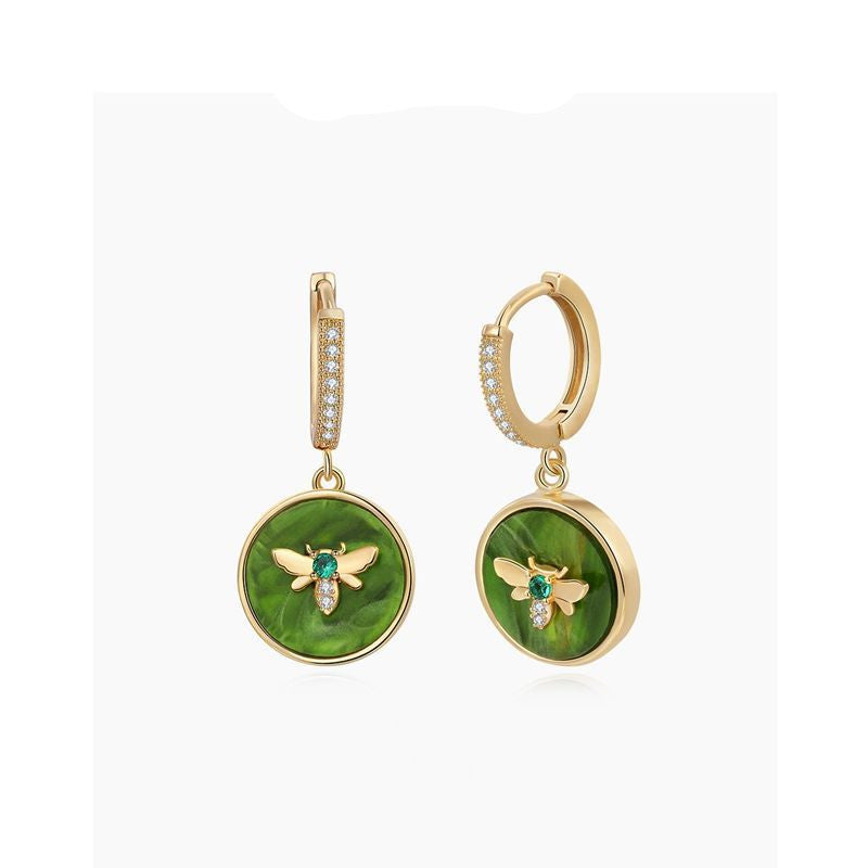 Jungle Secret Bee Swan Synthesized Cubic Zirconia Buckle Green