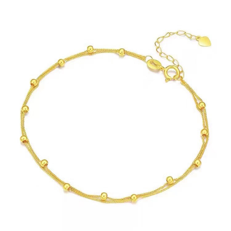 18K Gold Double Layer Pearl Star Bracelet Gold