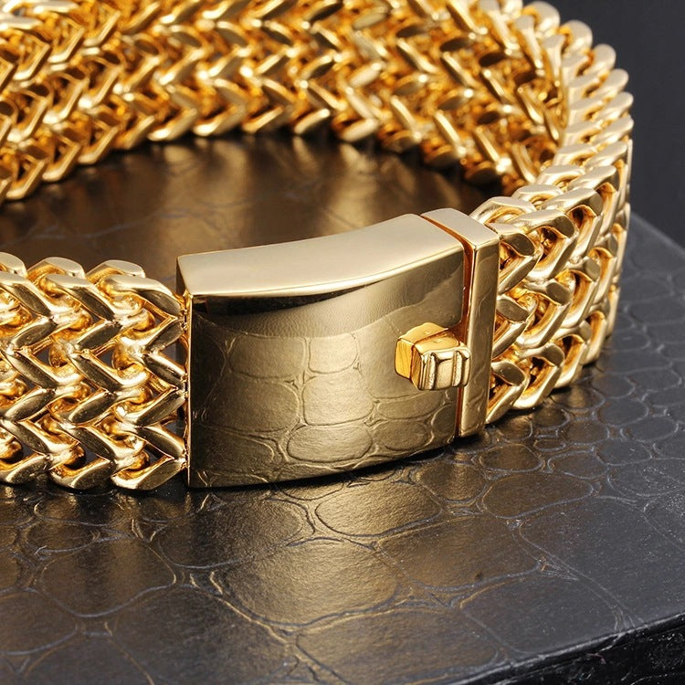 Titanium Steel Bracelet Simple, Stylish and Generous Plating 18K Gold