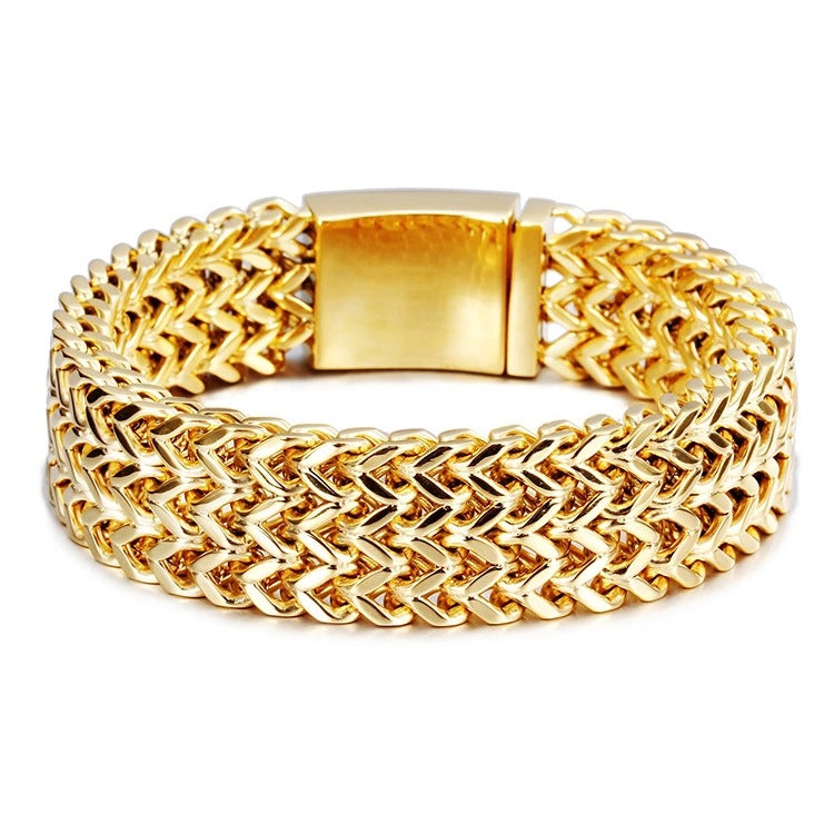 Titanium Steel Bracelet Simple, Stylish and Generous Plating 18K Gold