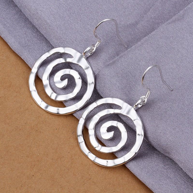 Round Earrings Threaded Earrings White