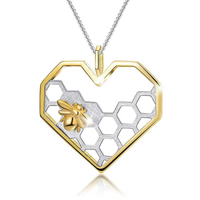 Sterling Silver Bee Heart Shaped Female Jewelry Photo Color