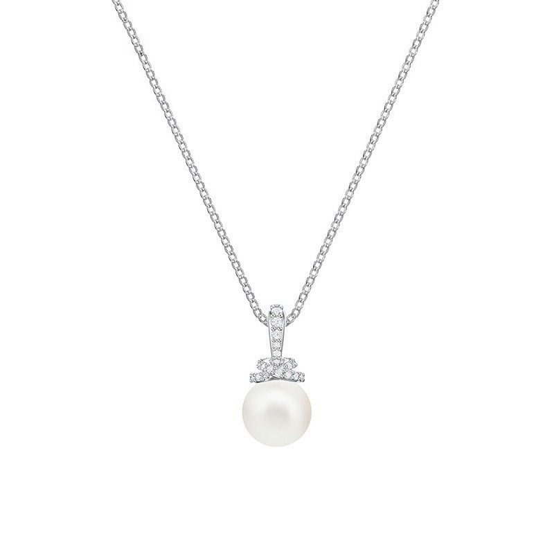 Elegant Temperament, All-Match, A More Elegant And Intellectual Pearl Jewelry With Diamonds Necklace 1