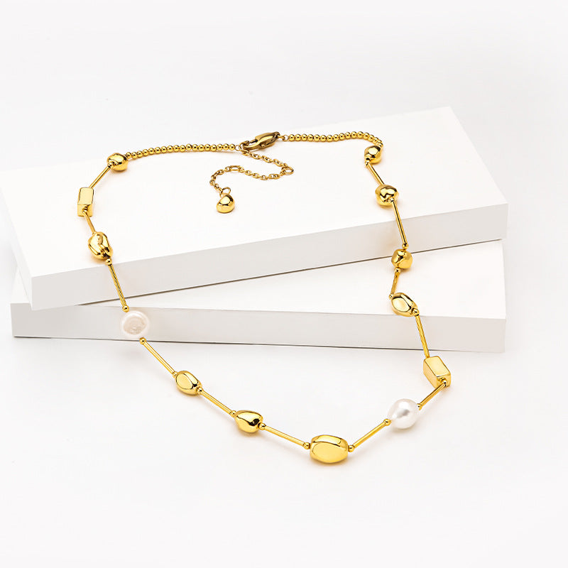 Personality Retro Brass Gold-plated Collarbone Necklace