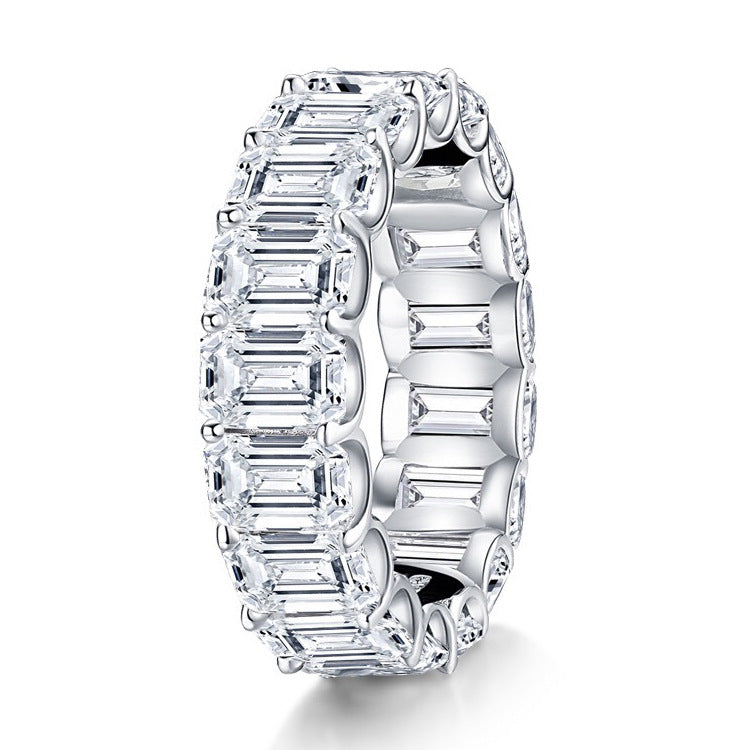 Sterling Silver Ring High Carbon Diamond Simulation