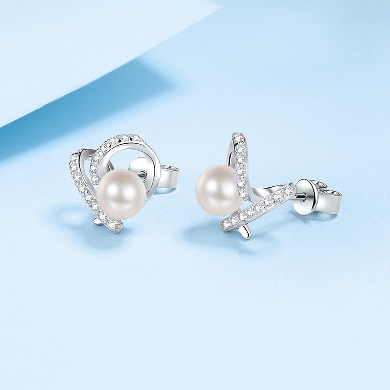 925 Sterling Silver Flawless Freshwater Pearl Ear Studs