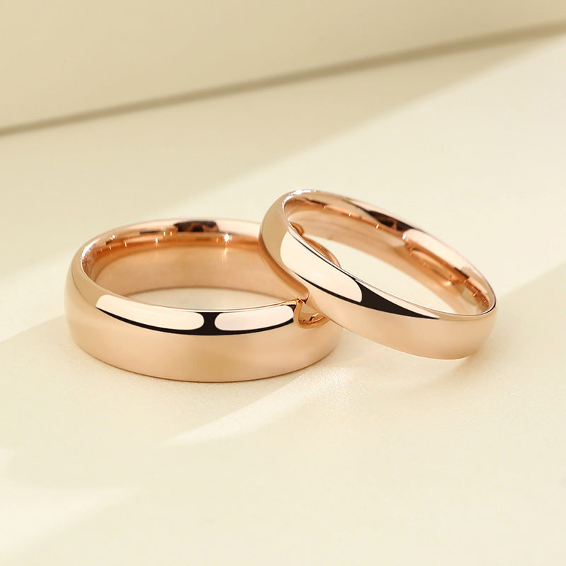 Female and Men's 18K Color Gold Rose Gold Plain Ring