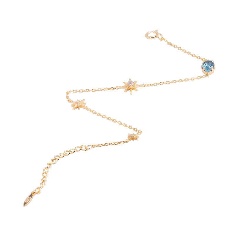 Blue Topaz Starry Sky Bracelet For Women