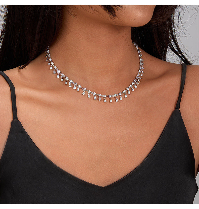High Sense Round Bead Zircon Necklace