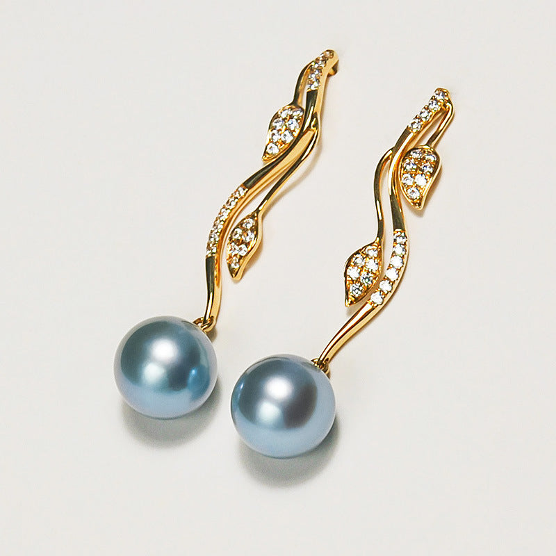 Seawater 18K Gold Pearl Earrings Are Simple And Fashionable