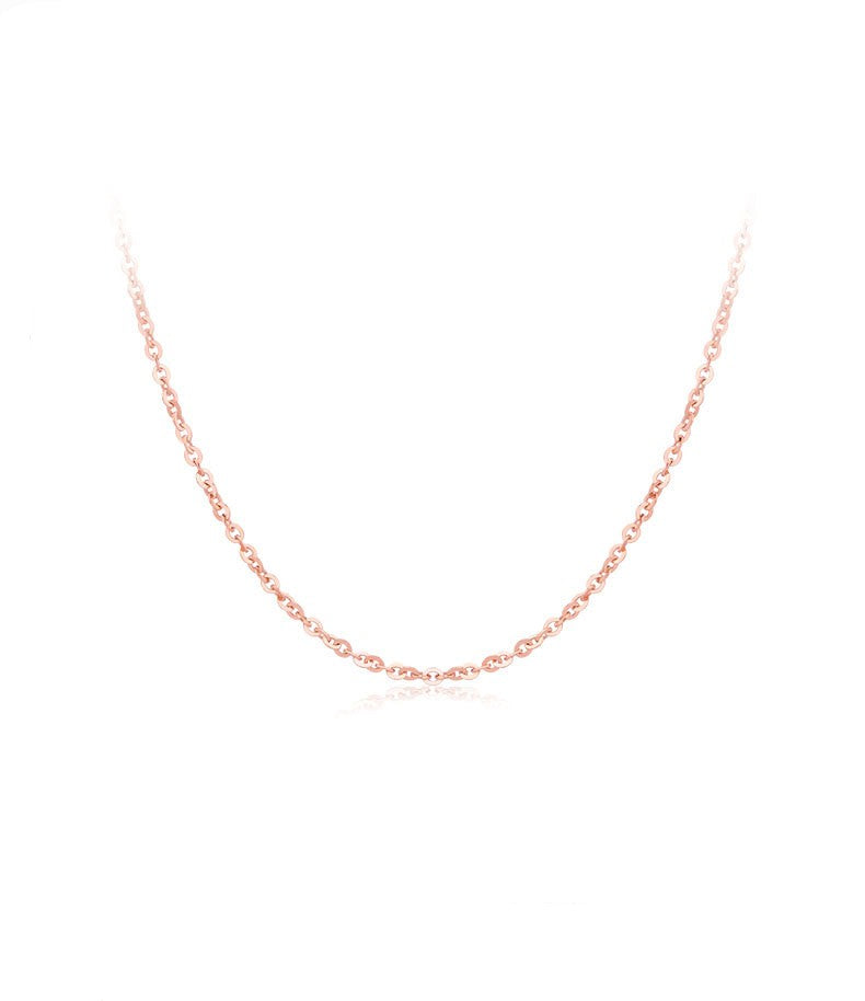 Women's 18K Gold O-chain Collarbone Necklace Rose Gold