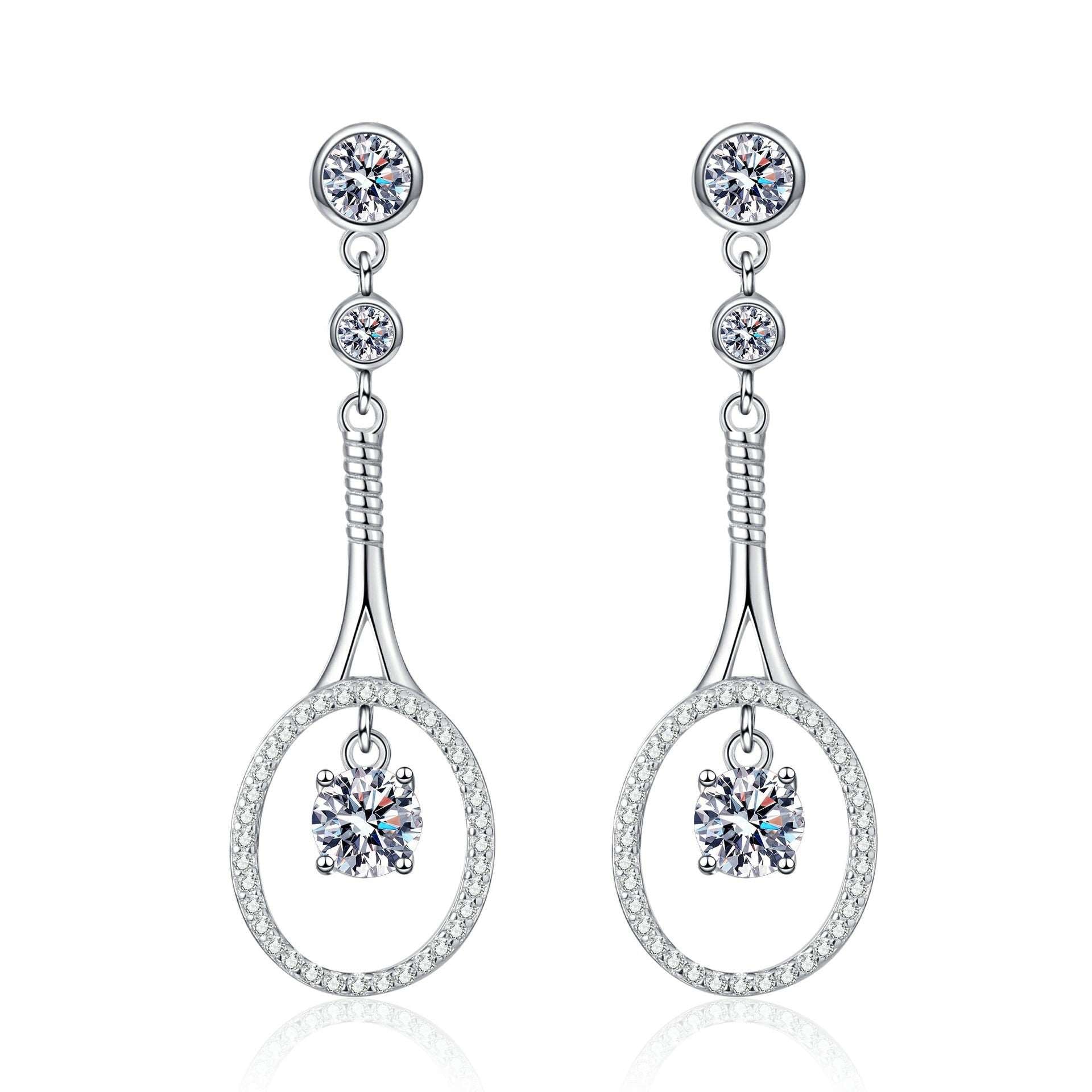 925 Sterling Silver Plated Moissanite Long Tassel Earrings