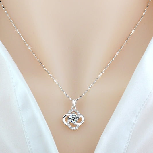 Necklace 925 Sterling Silver Plated 18 Rose Gold Women's Necklace Platinum 21cm contains 50cm contains