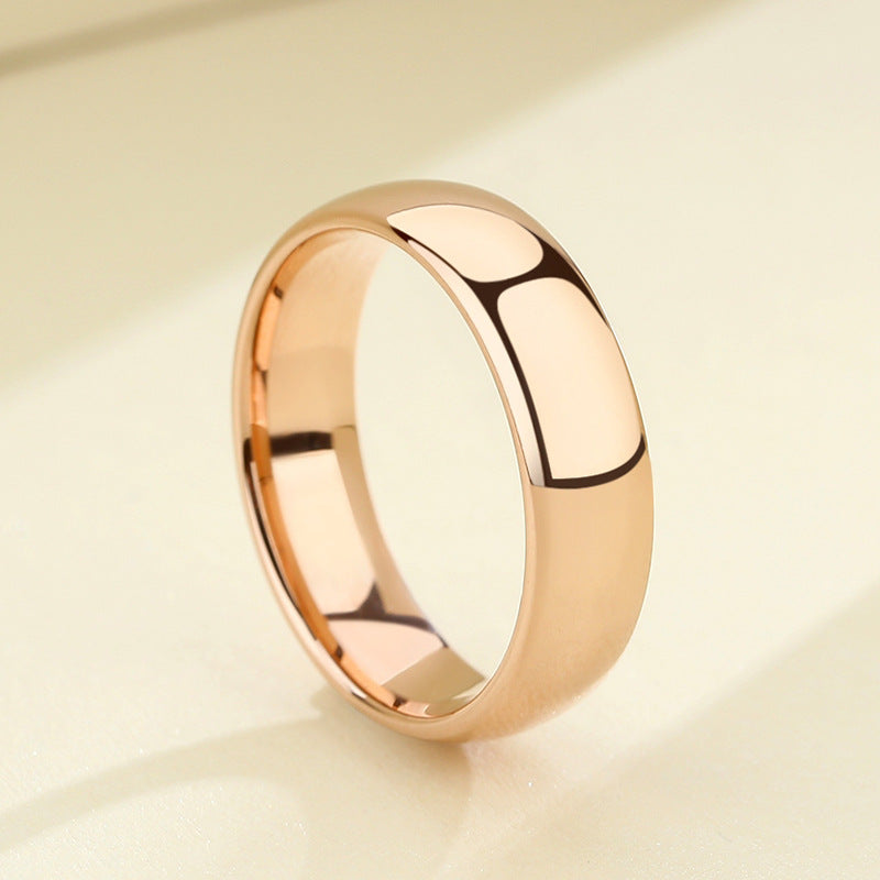 Female and Men's 18K Color Gold Rose Gold Plain Ring