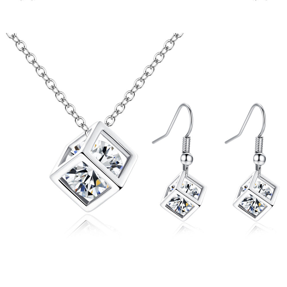 Water cube zircon set Silver