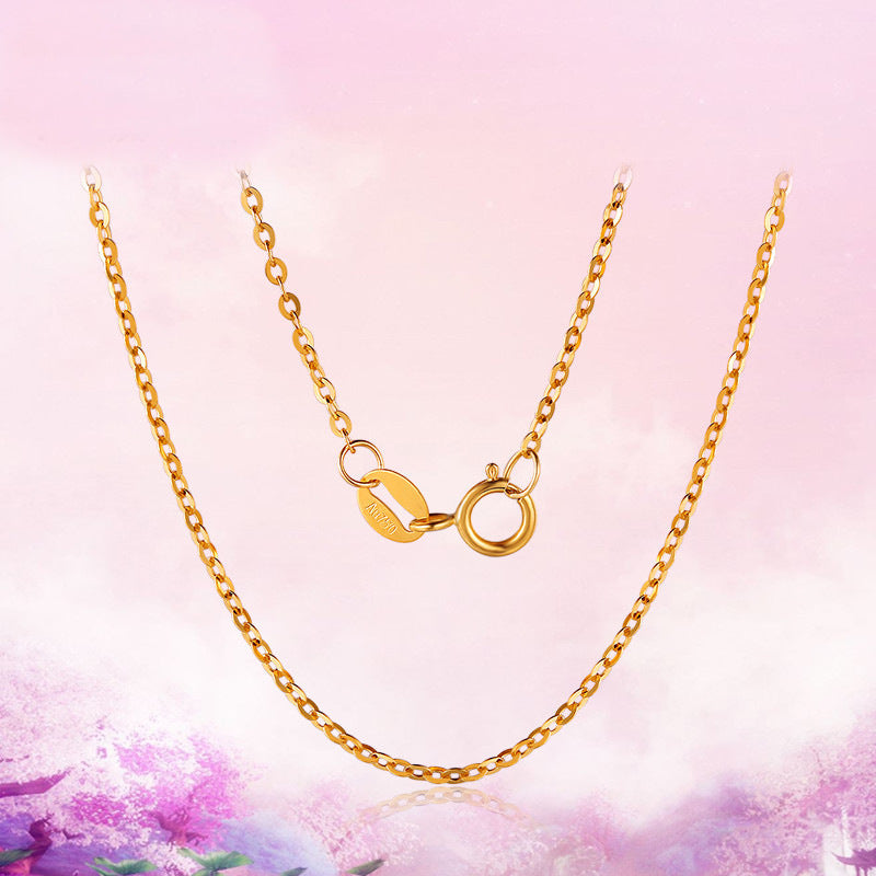 18K Gold O-shaped Clavicle Gold Necklace