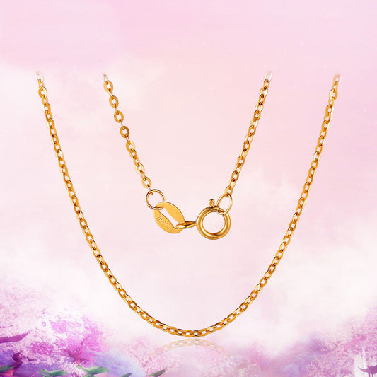 18K Gold O-shaped Clavicle Gold Necklace