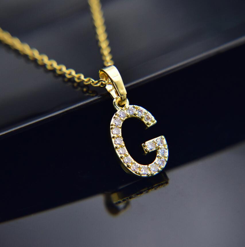 Gold-plated brass necklace Letter G