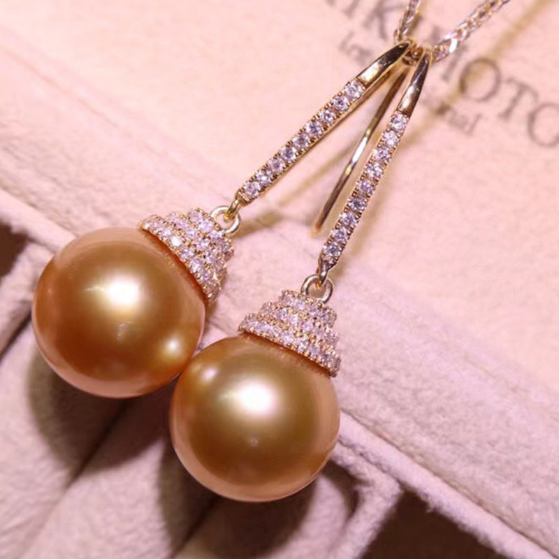 Women's Fashion Silver Plated 18K Gold Pearl Ear Hooks