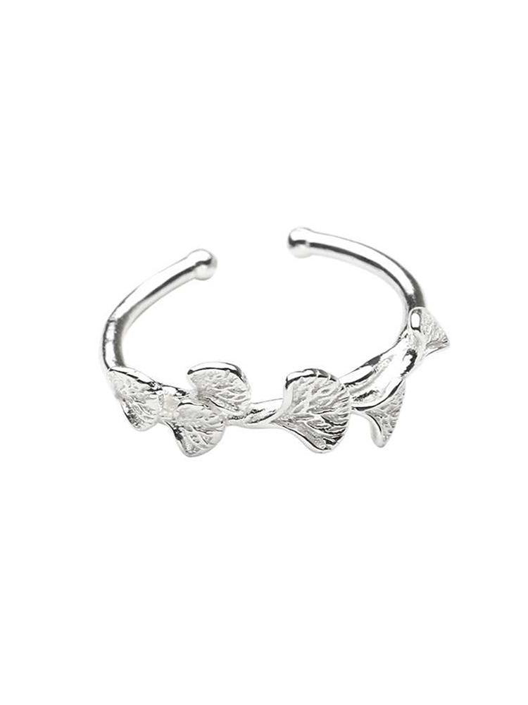 Ginkgo Leaf Design Sense Ring Female S925