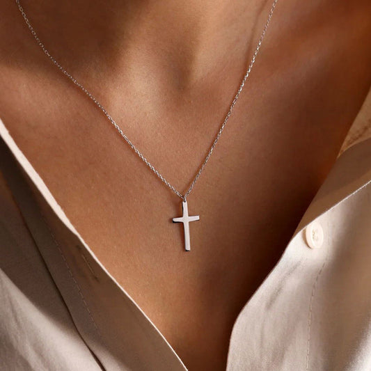 Simple Cross Pendant Necklace For Women