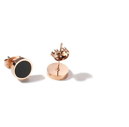 Rose gold titanium steel stud earrings Small