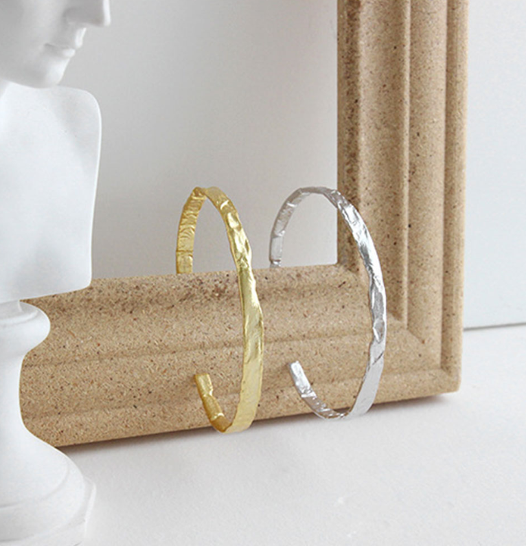 Irregular gold foil bangle bracelet