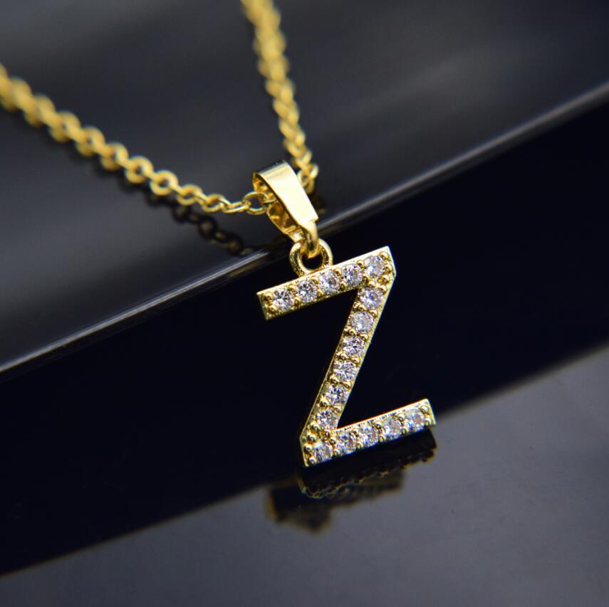 Gold-plated brass necklace Letter Z