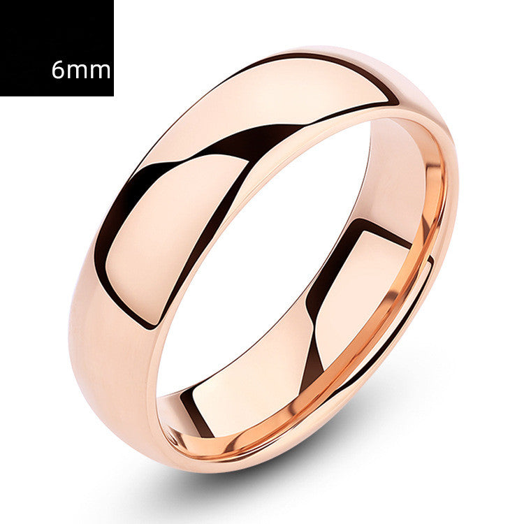 Female and Men's 18K Color Gold Rose Gold Plain Ring Male