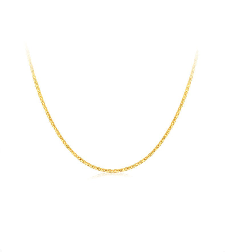 Women's 18K Gold O-chain Collarbone Necklace Gold