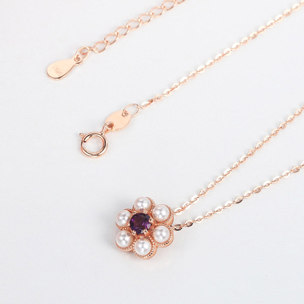 Rose gold plum necklace