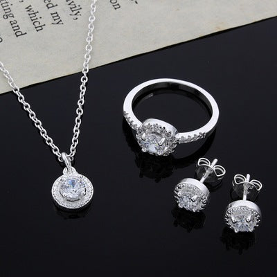 Zircon Jewelry Suit Silver