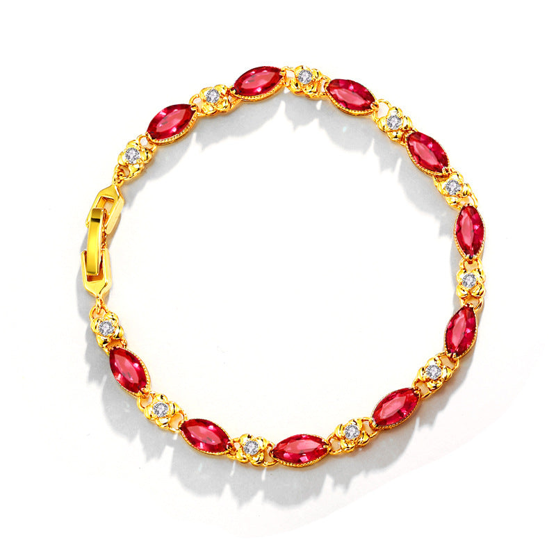 24k gold plated bracelet Red