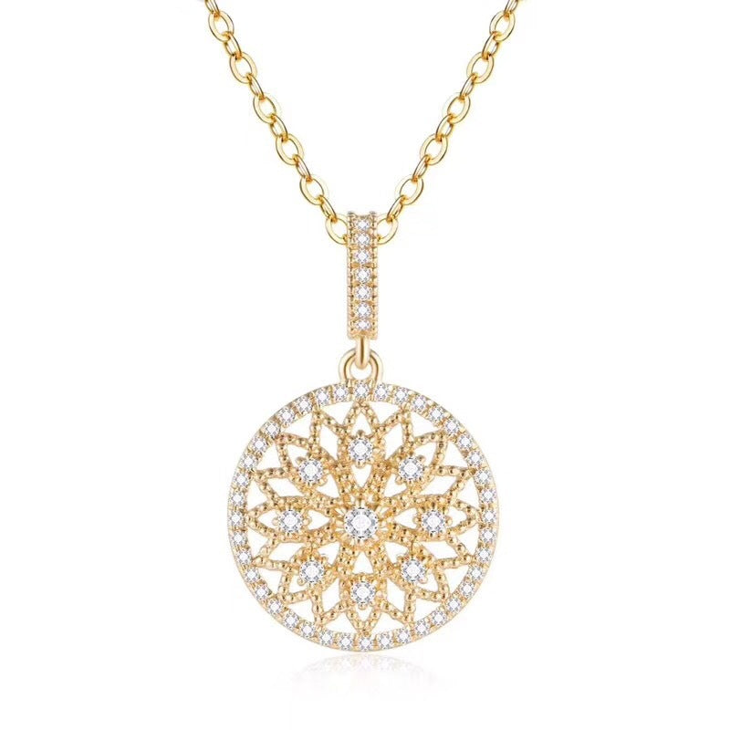 18K Gold Plated Simulation Diamond Female Pendant Yellow Gold Without Chain