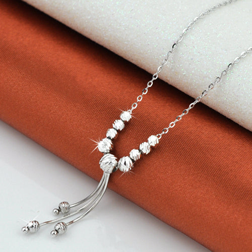 Three Color Silver Necklace Women White gold s 925 Silver Plated 18K Color White gold