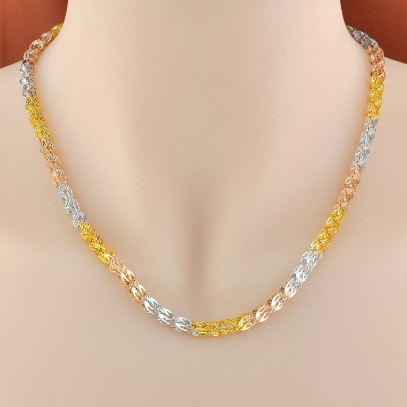 Silver Phoenix Tail Chain Necklace Female Color Gold Necklace 5mm