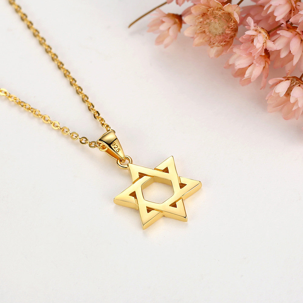 S925 Silver Hexagram Necklace Pendant