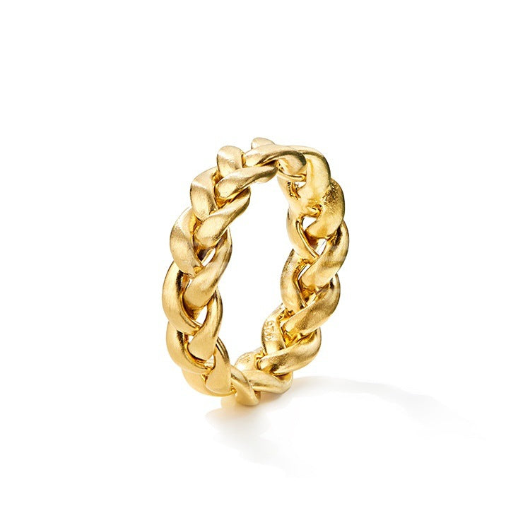 Ins Wind Plated 18k Gold Fried Dough Twist Ring Gold