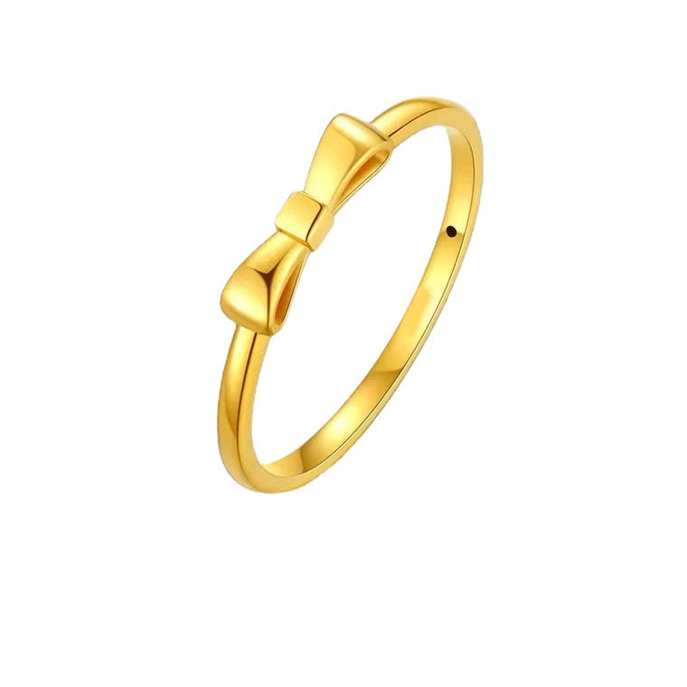 Women's Fashion Personality 18K Gold Bow Ring Gold