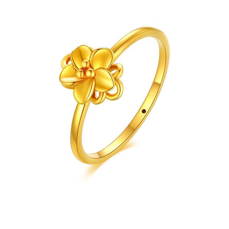 Women's Fashion 18K Gold Flower Ring Gold