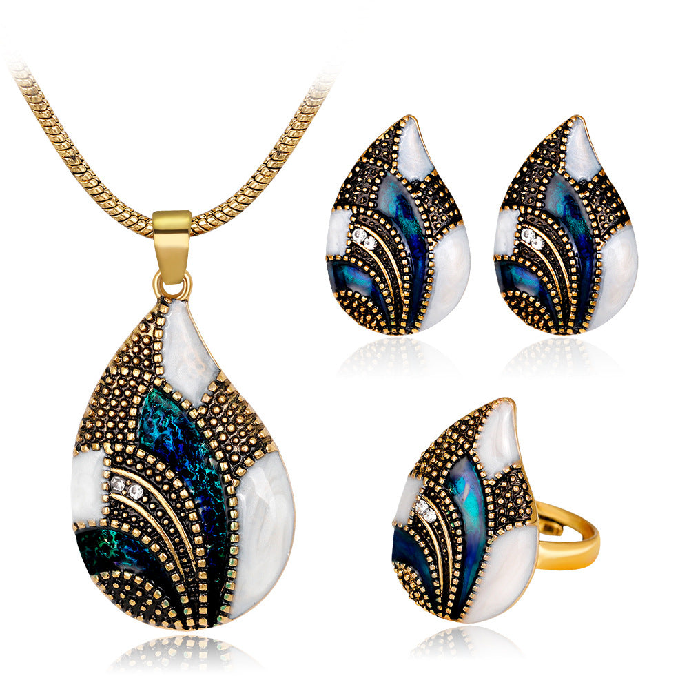 Water Drop Jewelry Set Gold