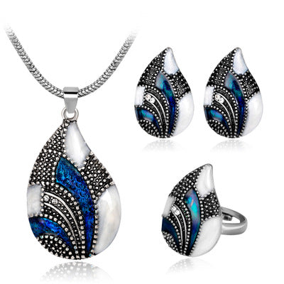 Water Drop Jewelry Set Silver