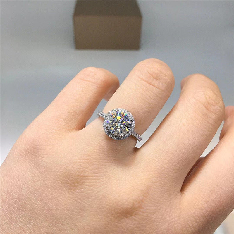 Round Wrapped Moissanite Ring 18K Gold Diamond Ring Super White