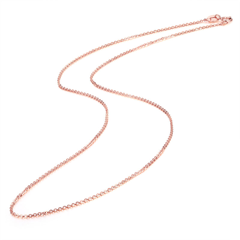 18K Gold O-shaped Clavicle Gold Necklace 18K Rose gold