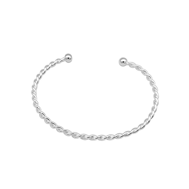 Women's Temperamental Sterling Silver Twist Bracelet Bracelet 925 Silver