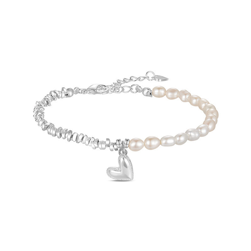 Small Pieces Of Silver Freshwater Pearl Bracelet Women's Light Luxury