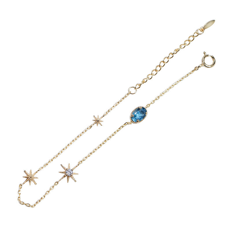 Blue Topaz Starry Sky Bracelet For Women