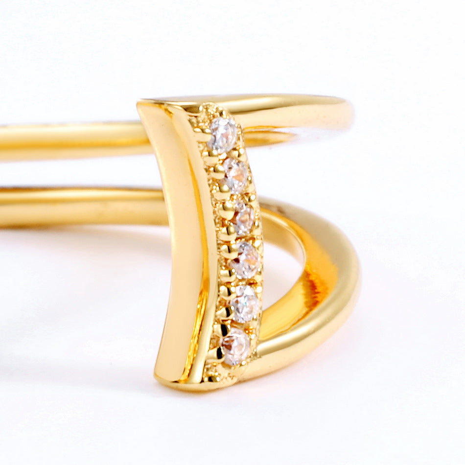 Sterling Silver Gold Plated Meteor Ring