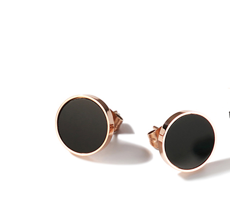 Rose gold titanium steel stud earrings Big