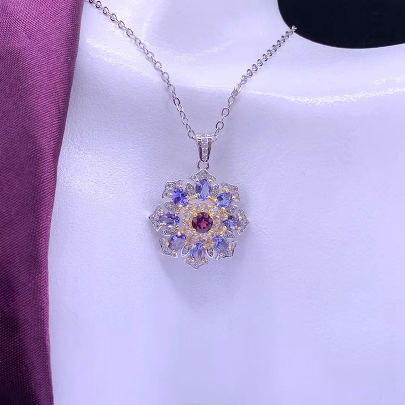 Fashion Simple And Natural Tanzanite Pendant Necklace Pendant Necklace 925 Silver